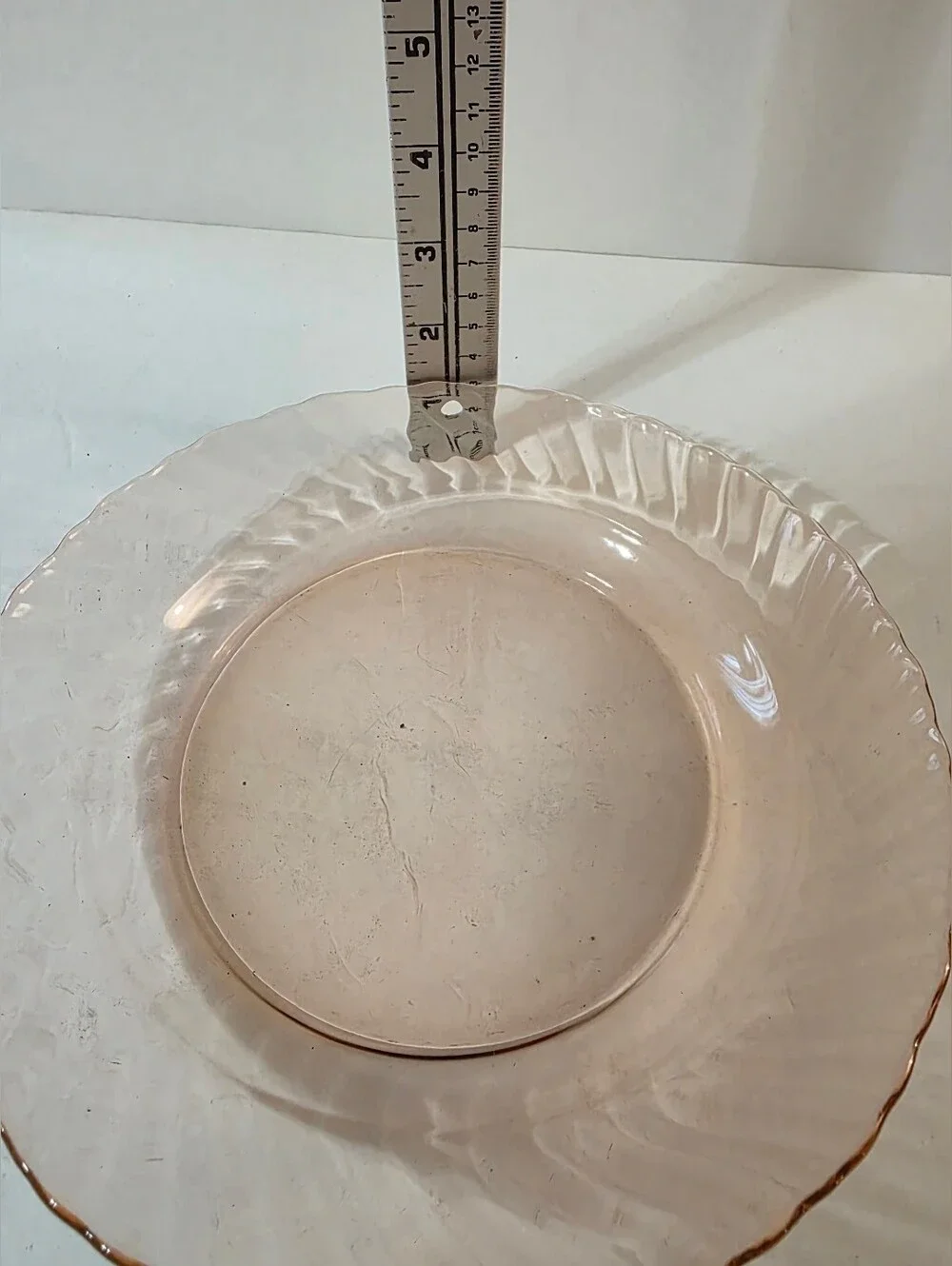 Vintage 80s Arcoroc Rosaline Pink Swirl Salad Plates France